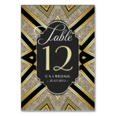 Art Deco Goldy Trouwtafel Nummer Kaarten (Achterkant)