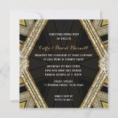 Art Deco Goldy Verloving Dinner Party Uitnodiginge Kaart (Achterkant)