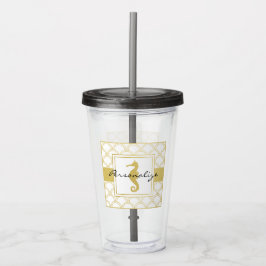 Art Deco Golf Glitter Zeepaard Acryl Drinkbeker