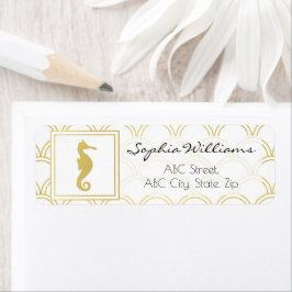 Art Deco Golf Glitter Zeepaard Retouradres Etiket