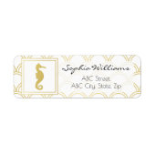 Art Deco Golf Glitter Zeepaard Retouradres Etiket (Voorkant)