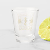 Art Deco Golf Glitter Zeepaard Shot Glas (Achterkant)