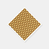 Art Deco golfpatroon - chocolade en geel Servetten (Hoek)
