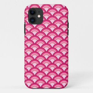 Art Deco-golfpatroon - fuchsie en koraal Case-Mate iPhone Case