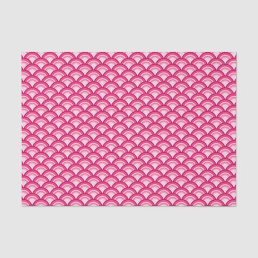 Art Deco-golfpatroon - fuchsie en koraal Tissuepapier (Voorkant)