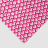 Art Deco-golfpatroon - fuchsie en koraal Tissuepapier (Detail)