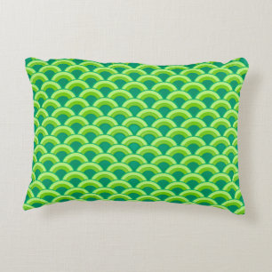Art Deco golfpatroon - jade groen Accent Kussen