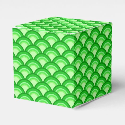 Art Deco golfpatroon - jade groen Bedankdoosjes (Voorkant Zijde)