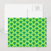 Art Deco golfpatroon - jade groen Briefkaart (Voorkant / Achterkant)