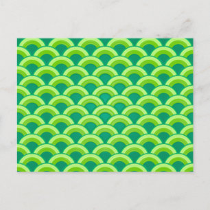 Art Deco golfpatroon - jade groen Briefkaart