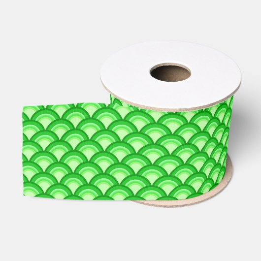 Art Deco-golfpatroon - jade-groen Grosgrain Lint (Spoel)