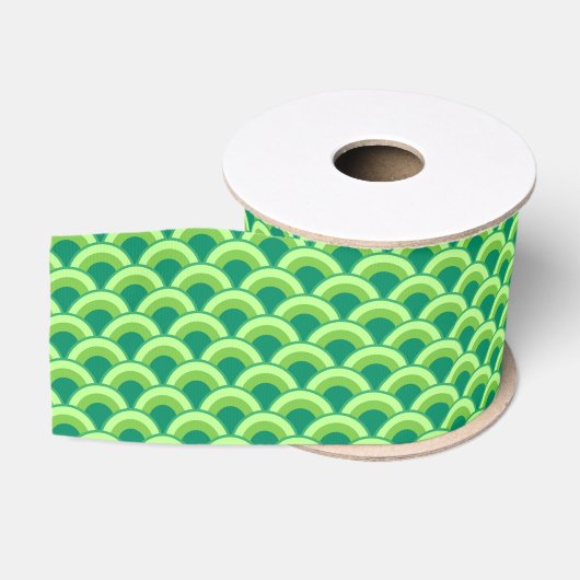 Art Deco-golfpatroon - jade-groen Grosgrain Lint (Spoel)