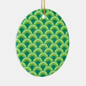 Art Deco-golfpatroon - jade-groen Keramisch Ornament (Rechts)