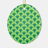 Art Deco-golfpatroon - jade-groen Keramisch Ornament (Links)