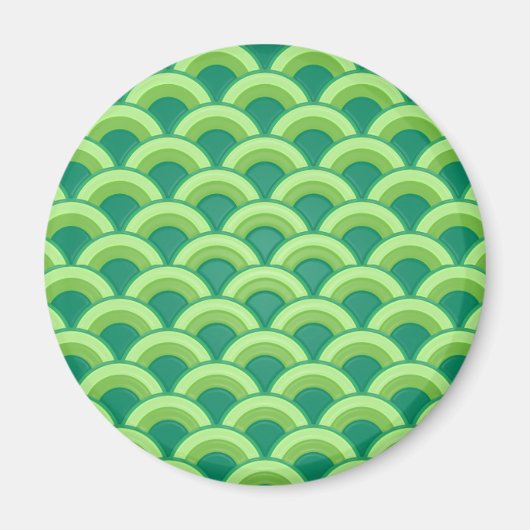Art Deco-golfpatroon - jade-groen Magneet (Voorkant)