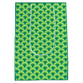 Art Deco golfpatroon - jade groen Medium Cadeauzakje (Achterkant)