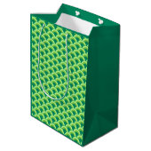 Art Deco golfpatroon - jade groen Medium Cadeauzakje (Achterkant Gekanteld)