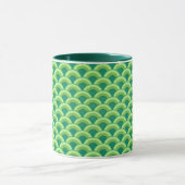Art Deco-golfpatroon - jade-groen Mok (Midden)