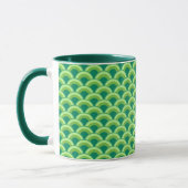 Art Deco-golfpatroon - jade-groen Mok (Links)