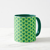 Art Deco-golfpatroon - jade-groen Mok (Voorkant rechts)