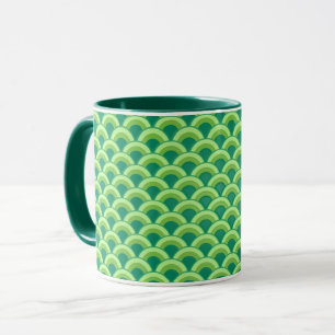 Art Deco-golfpatroon - jade-groen Mok