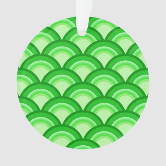 Art Deco-golfpatroon - jade-groen Ornament (voorkant)