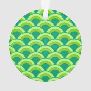 Art Deco golfpatroon - jade groen Ornament