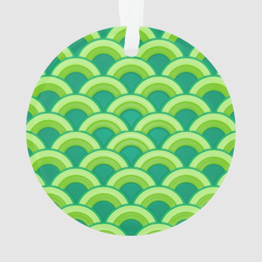Art Deco golfpatroon - jade groen Ornament (achterkant)