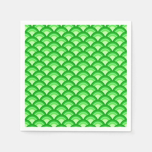 Art Deco-golfpatroon - jade-groen Servetten (Voorkant)
