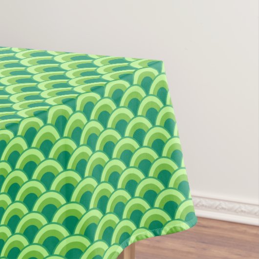 Art Deco golfpatroon - jade groen Tafelkleed (Voorbeeld)
