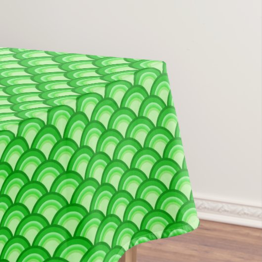 Art Deco-golfpatroon - jade-groen Tafelkleed (Voorbeeld)