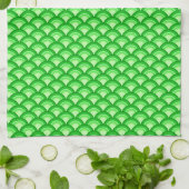 Art Deco-golfpatroon - jade-groen Theedoek (Gevouwen)