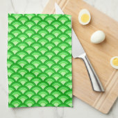 Art Deco-golfpatroon - jade-groen Theedoek (Quarter Fold)