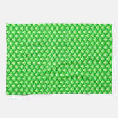 Art Deco-golfpatroon - jade-groen Theedoek (Horizontaal)