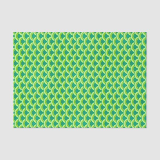 Art Deco-golfpatroon - jade-groen Tissuepapier (Voorkant)