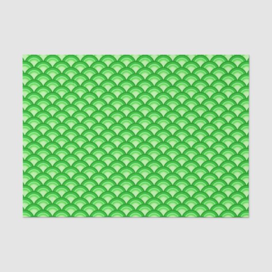 Art Deco-golfpatroon - jade-groen Tissuepapier (Voorkant)