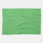 Art Deco golfpatroon - jadegroen Theedoek (Horizontaal)