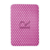 Art Deco-golfpatroon - magenta en roze Badmat (Voorkant Verticaal)