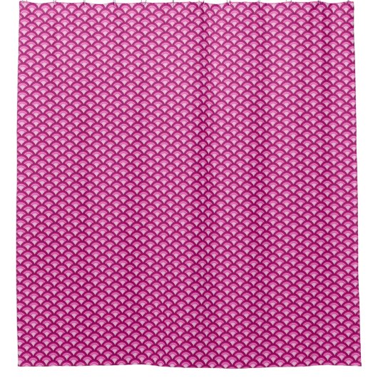 Art Deco-golfpatroon - magenta en roze Douchegordijn (Voorkant)