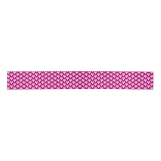 Art Deco-golfpatroon - magenta en roze Grosgrain Lint (Voorkant)