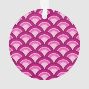 Art Deco-golfpatroon - magenta en roze Ornament