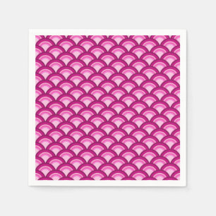 Art Deco golfpatroon - magenta en roze Servet