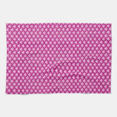 Art Deco-golfpatroon - magenta en roze Theedoek (Horizontaal)