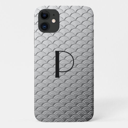 Art Deco golfpatroon - metallic zilver Hoesje-Mate Case-Mate iPhone Case (Achterkant)