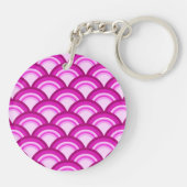 Art Deco golfpatroon - orchidee tinten Sleutelhanger (Achterkant)