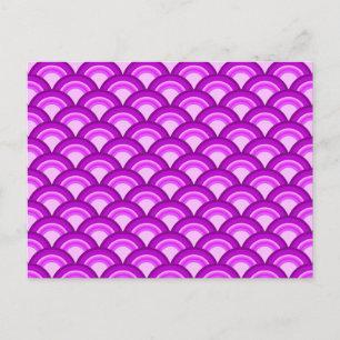 Art Deco golfpatroon - paars en orchidee Briefkaart