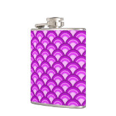 Art Deco golfpatroon - paars en orchidee Heupfles (Links)