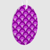 Art Deco golfpatroon - paars en orchidee Ornament (voorkant)