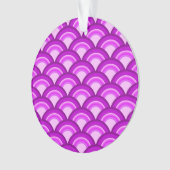 Art Deco golfpatroon - paars en orchidee Ornament (voorkant)