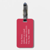 Art Deco-golfpatroon - rood en fuchsia Bagagelabel (Achterkant verticaal)